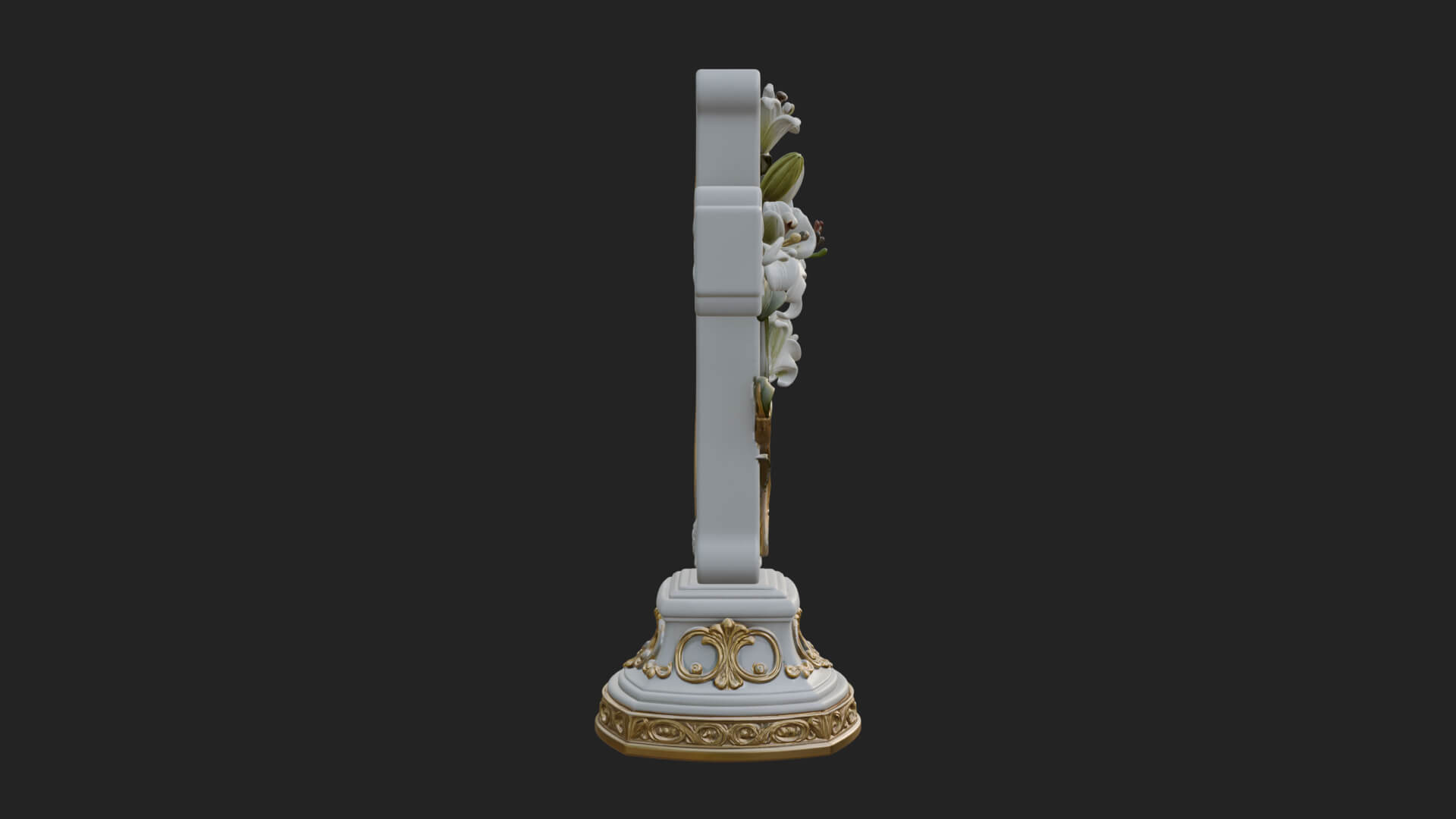 Lily Easter Cross Statue Design 4 3D Print Model 3D Model