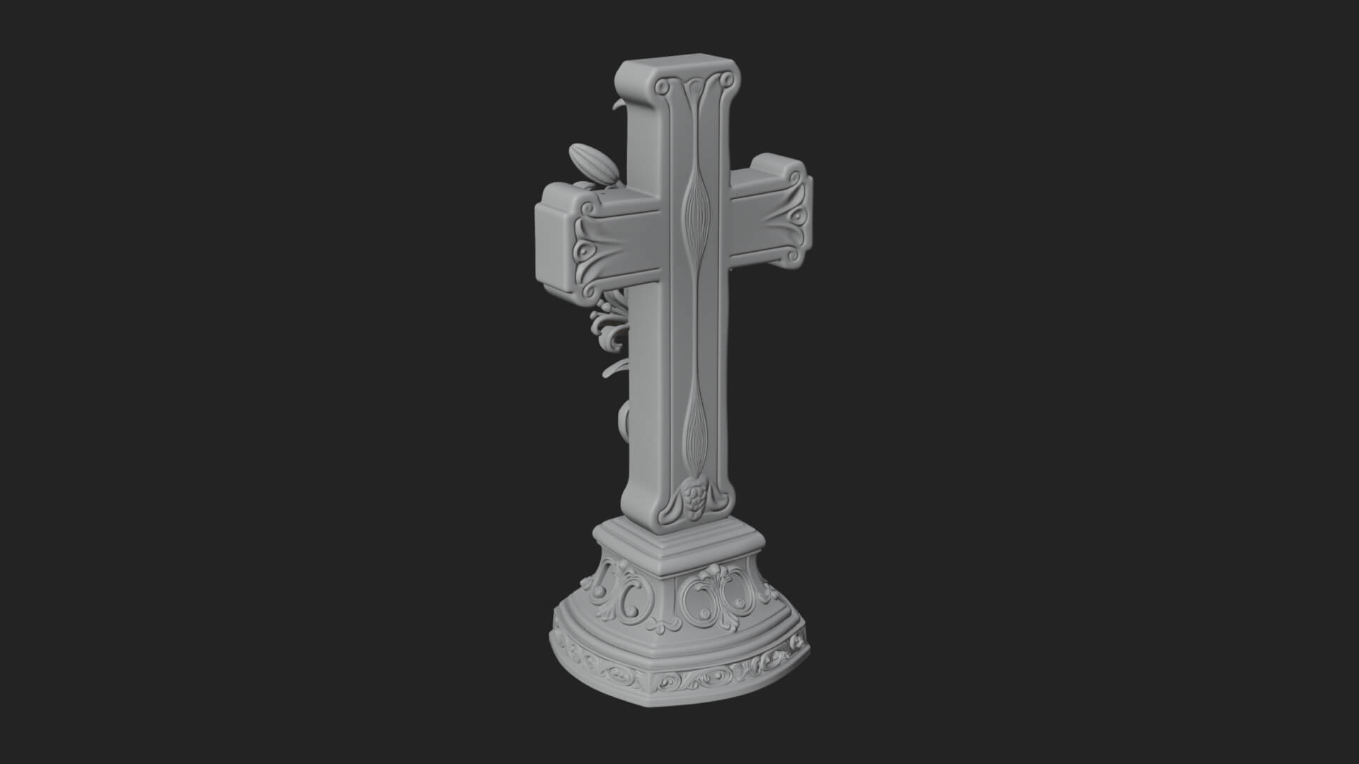 Lily Easter Cross Statue Design 4 3D Print Model 3D Model