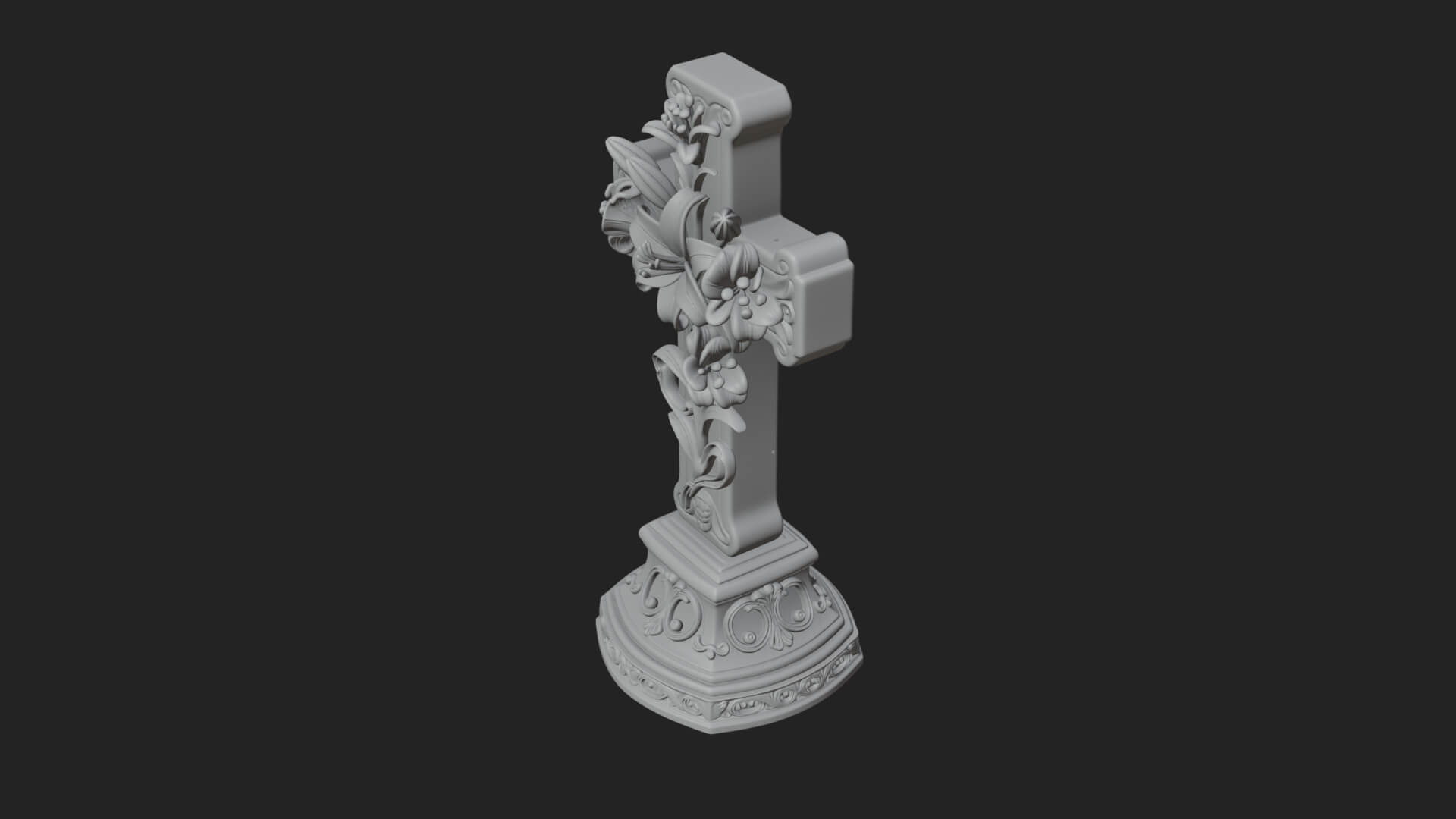 Lily Easter Cross Statue Design 4 3D Print Model 3D Model