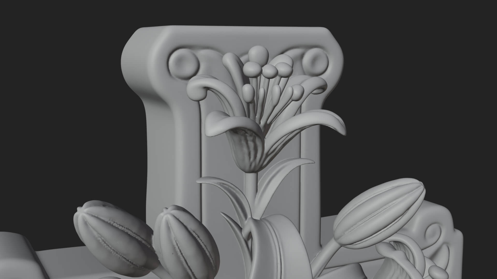 Lily Easter Cross Statue Design 4 3D Print Model 3D Model