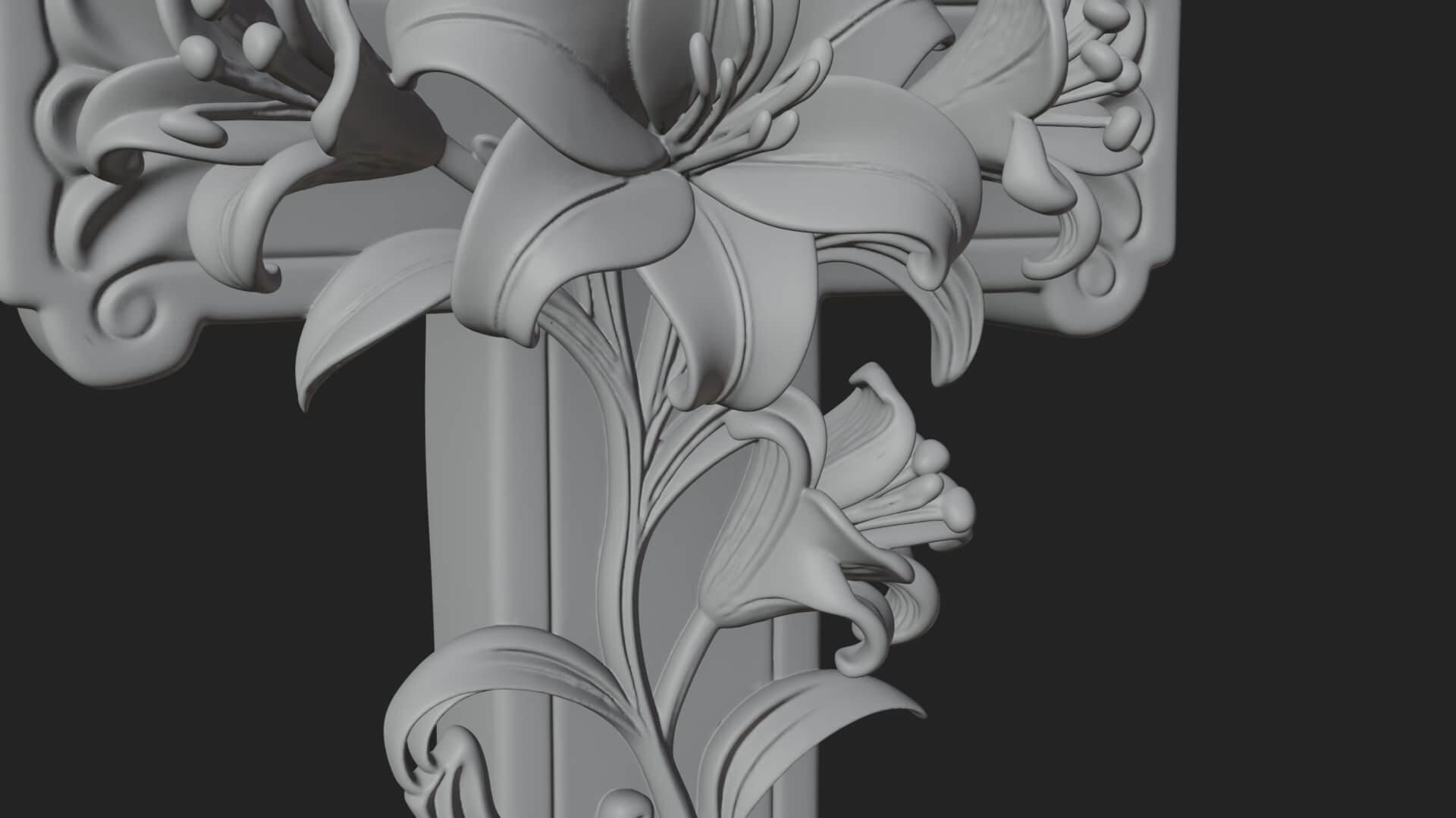 Lily Easter Cross Statue Design 4 3D Print Model 3D Model