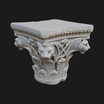 Lion Head Column Capital Design 5 3D Print Model