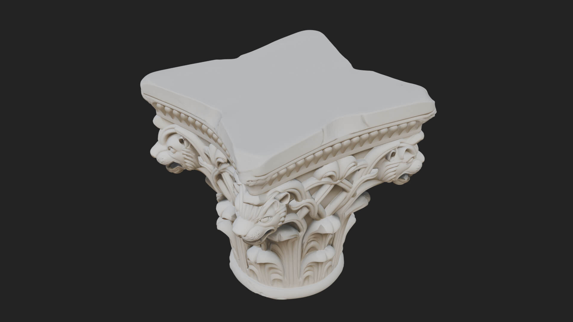 Lion Head Column Capital Design 7 3D Print Model 3D Model