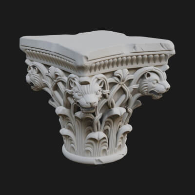 Lion Head Column Capital Design 7 3D Print Model