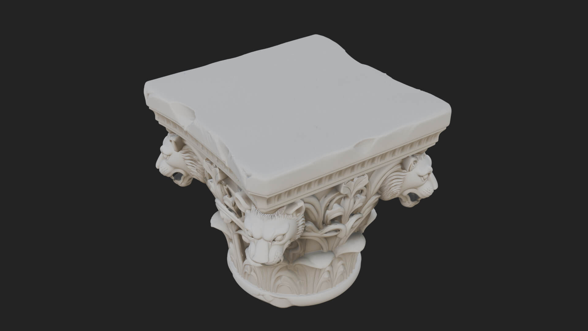 Lion Head Column Capital Design 8 3D Print Model 3D Model