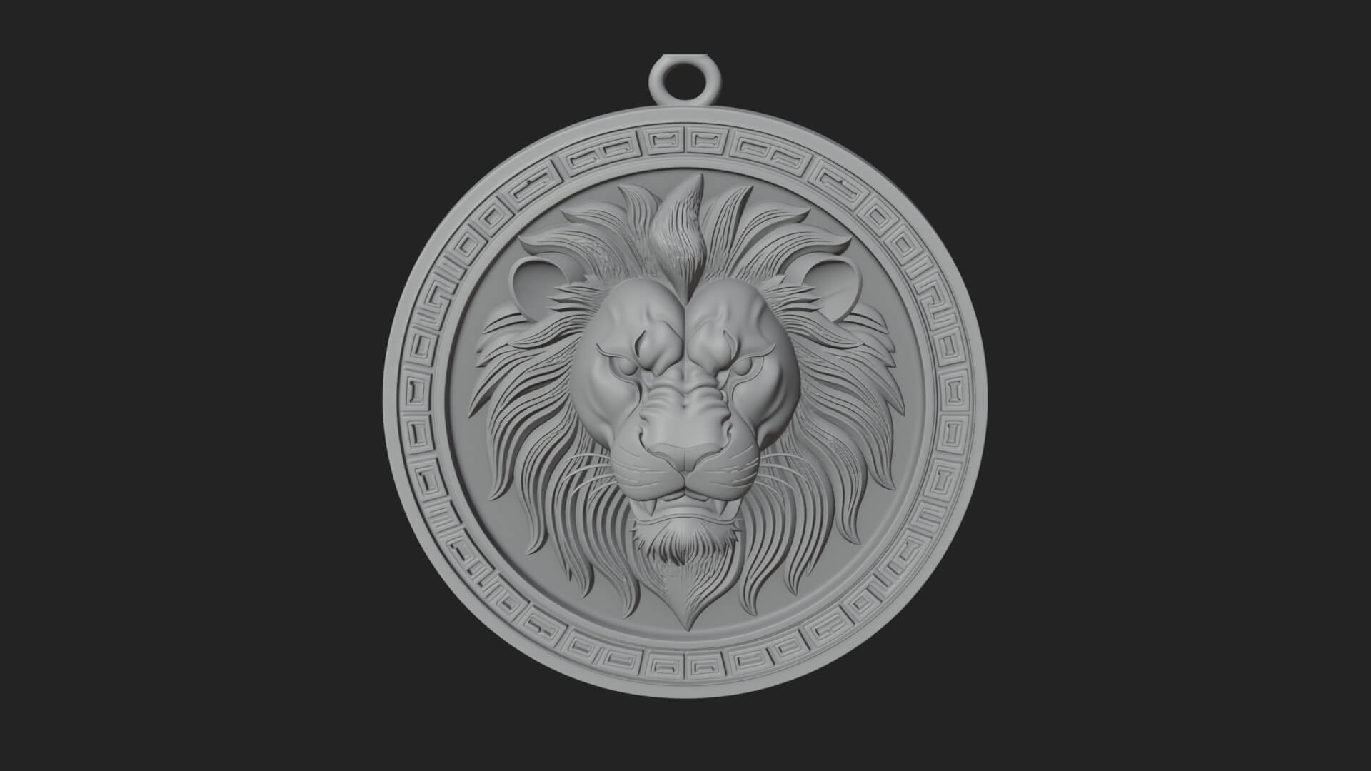 Lion Head Oval Relief Plaque Design 1 3D Print Model 3D Model