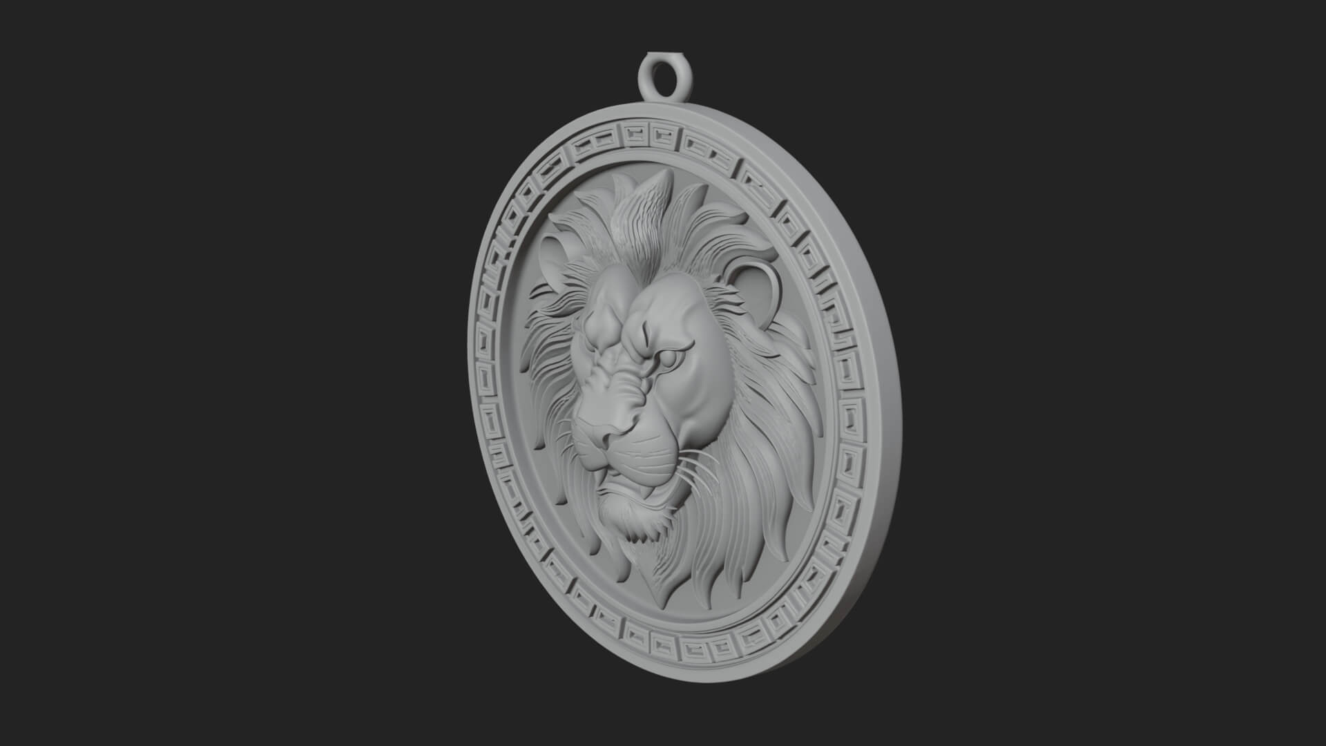 Lion Head Oval Relief Plaque Design 1 3D Print Model 3D Model