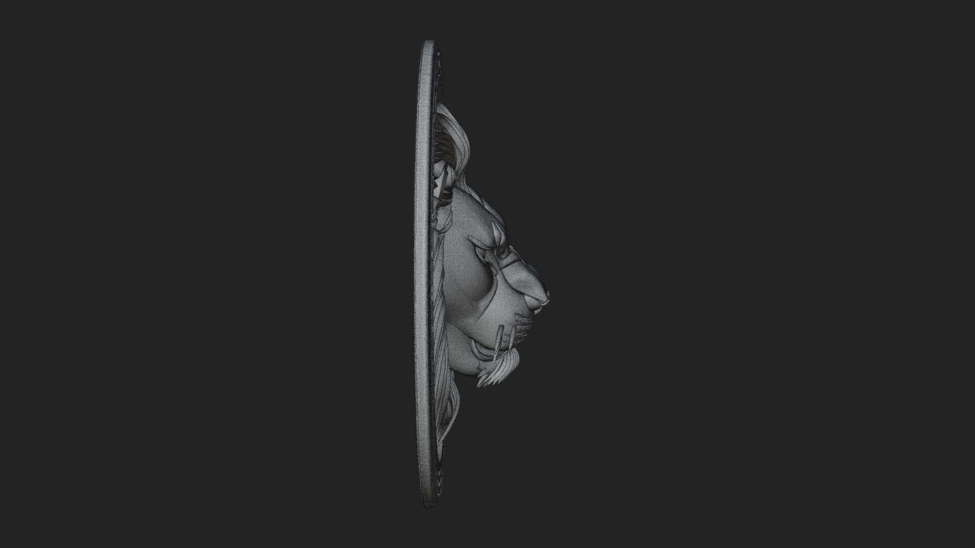 Lion Head Oval Relief Plaque Design 10 3D Print Model 3D Model