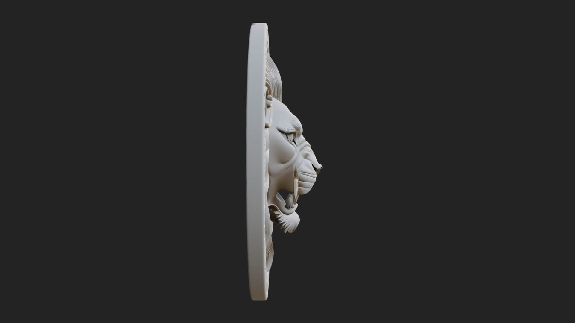 Lion Head Oval Relief Plaque Design 11 3D Print Model 3D Model