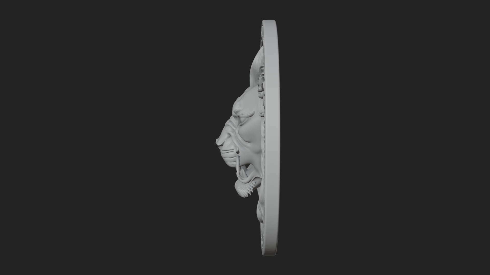 Lion Head Oval Relief Plaque Design 11 3D Print Model 3D Model