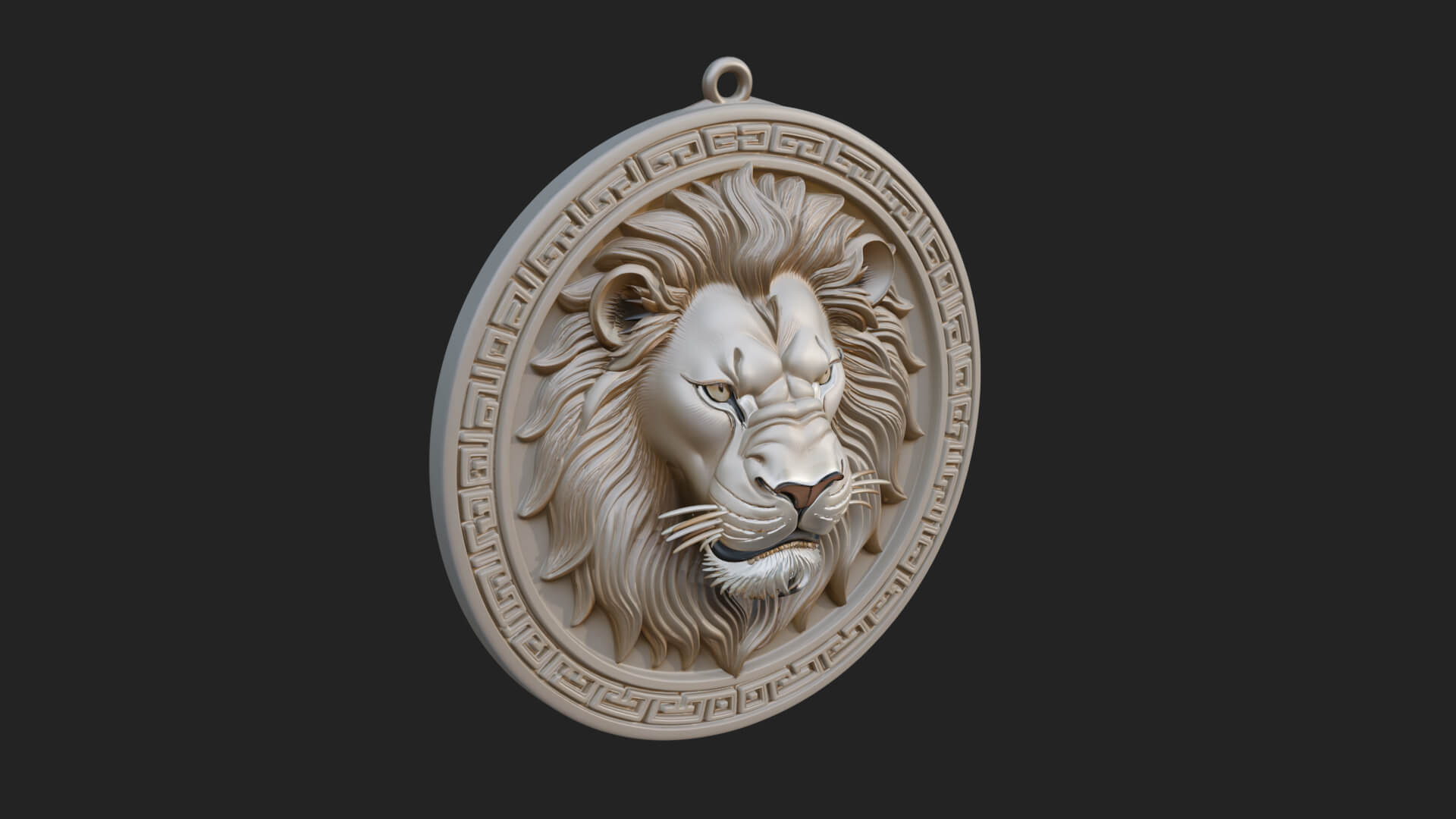 Lion Head Oval Relief Plaque Design 12 3D Print Model 3D Model