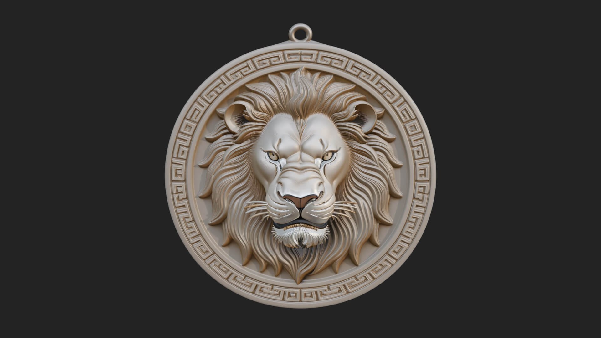 Lion Head Oval Relief Plaque Design 12 3D Print Model 3D Model