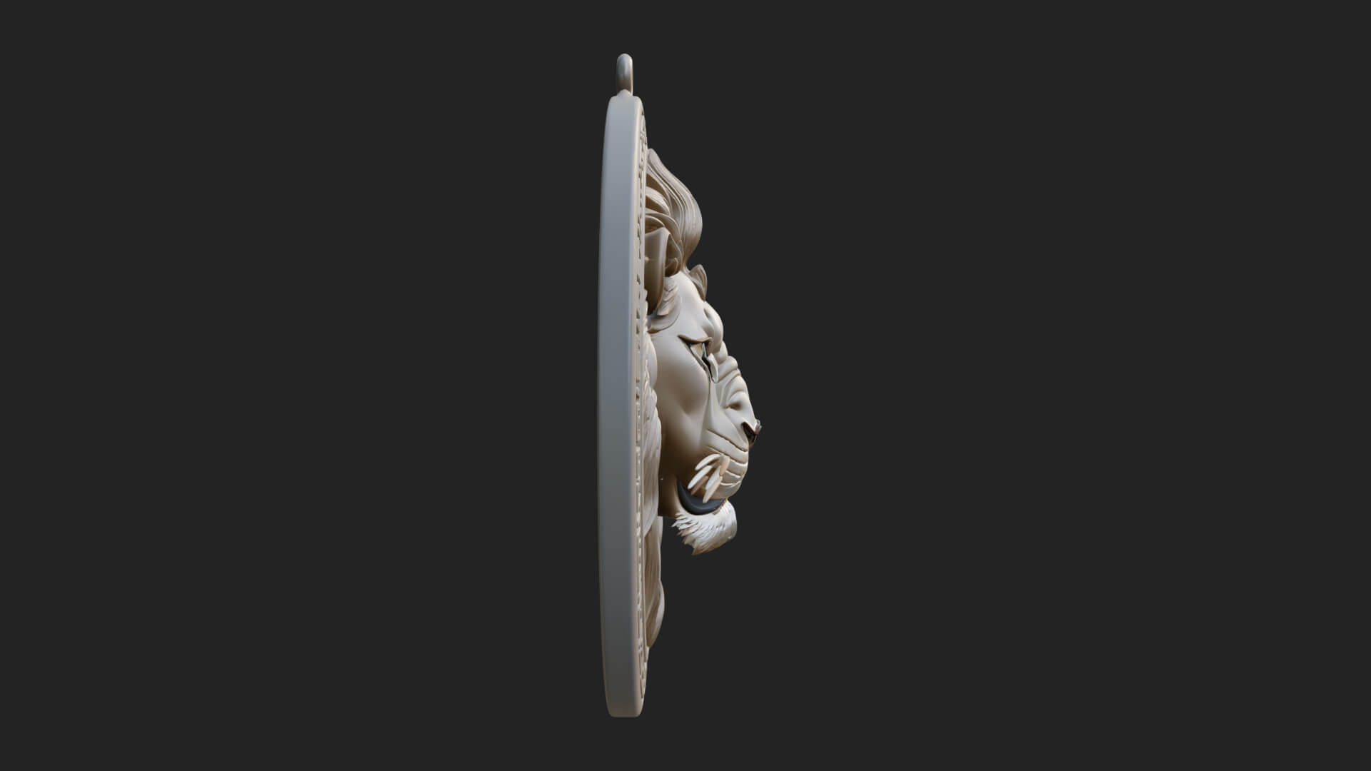 Lion Head Oval Relief Plaque Design 12 3D Print Model 3D Model