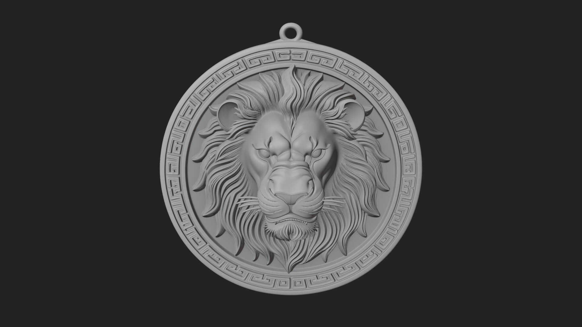 Lion Head Oval Relief Plaque Design 12 3D Print Model 3D Model