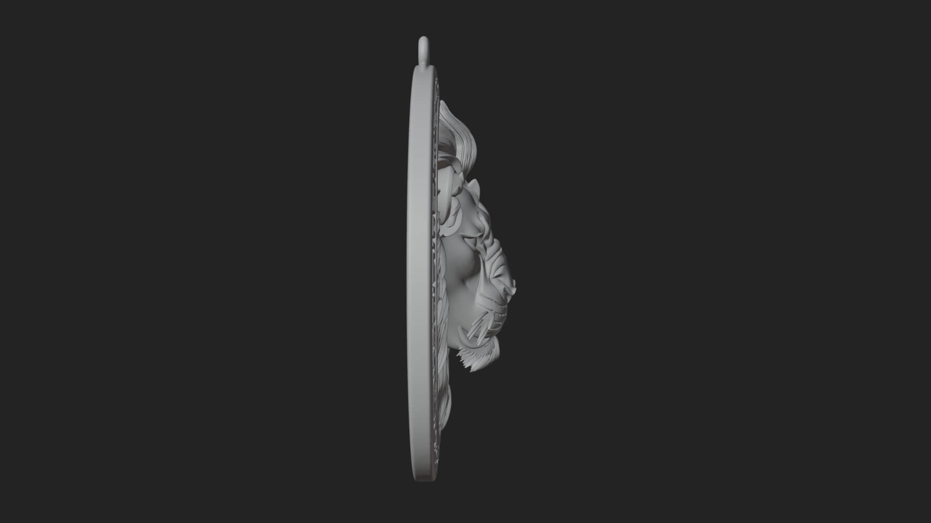 Lion Head Oval Relief Plaque Design 12 3D Print Model 3D Model