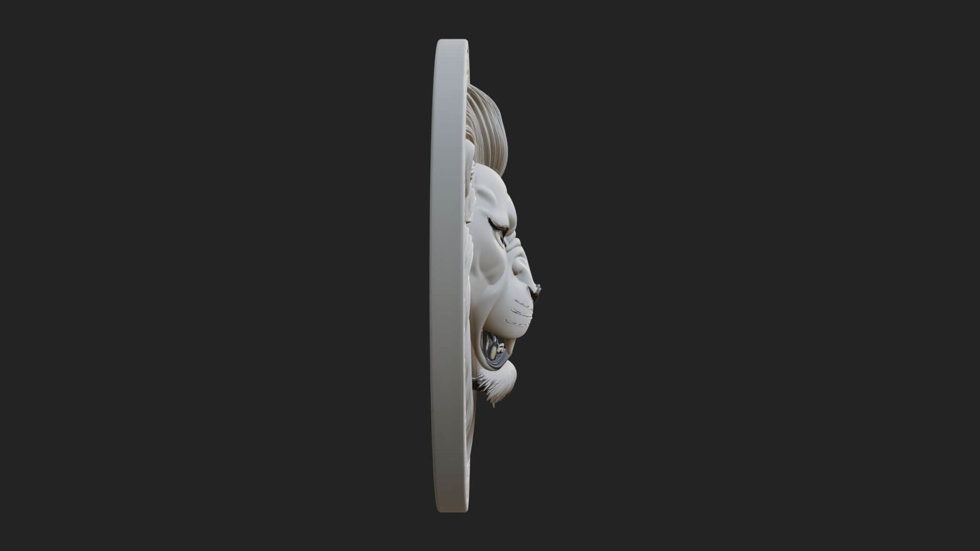 Lion Head Oval Relief Plaque Design 3 3D Print Model 3D Model