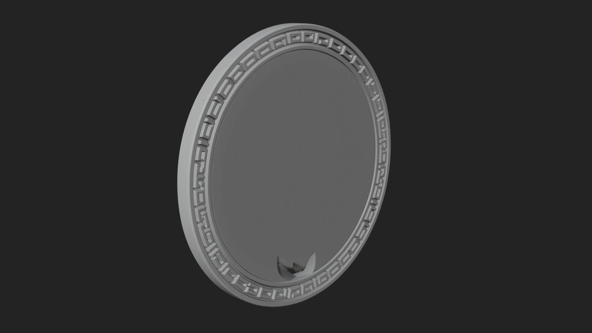 Lion Head Oval Relief Plaque Design 3 3D Print Model 3D Model