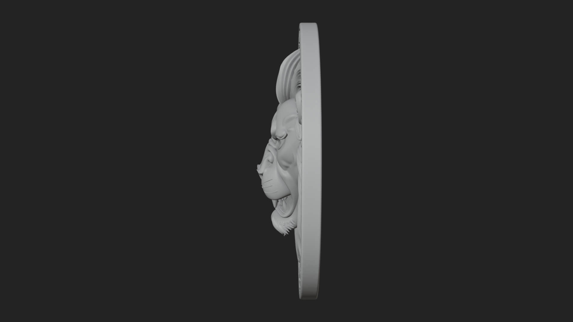 Lion Head Oval Relief Plaque Design 3 3D Print Model 3D Model