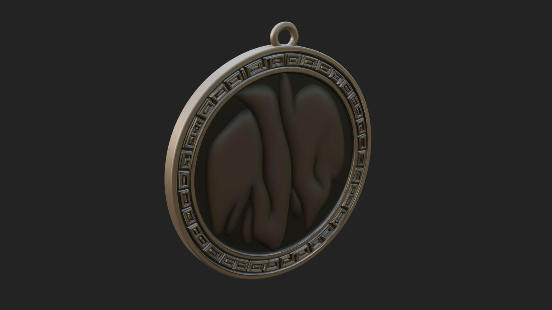 Lion Head Oval Relief Plaque Design 4 3D Print Model 3D Model