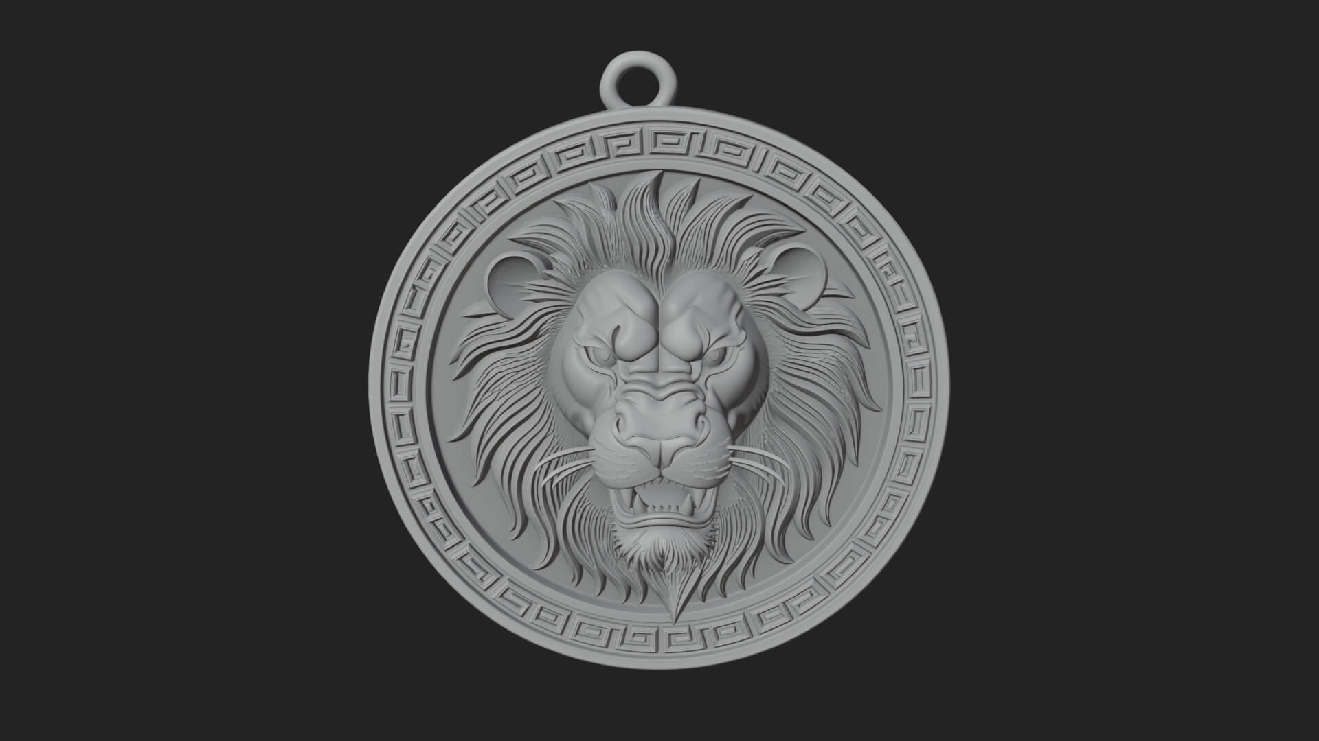 Lion Head Oval Relief Plaque Design 4 3D Print Model 3D Model