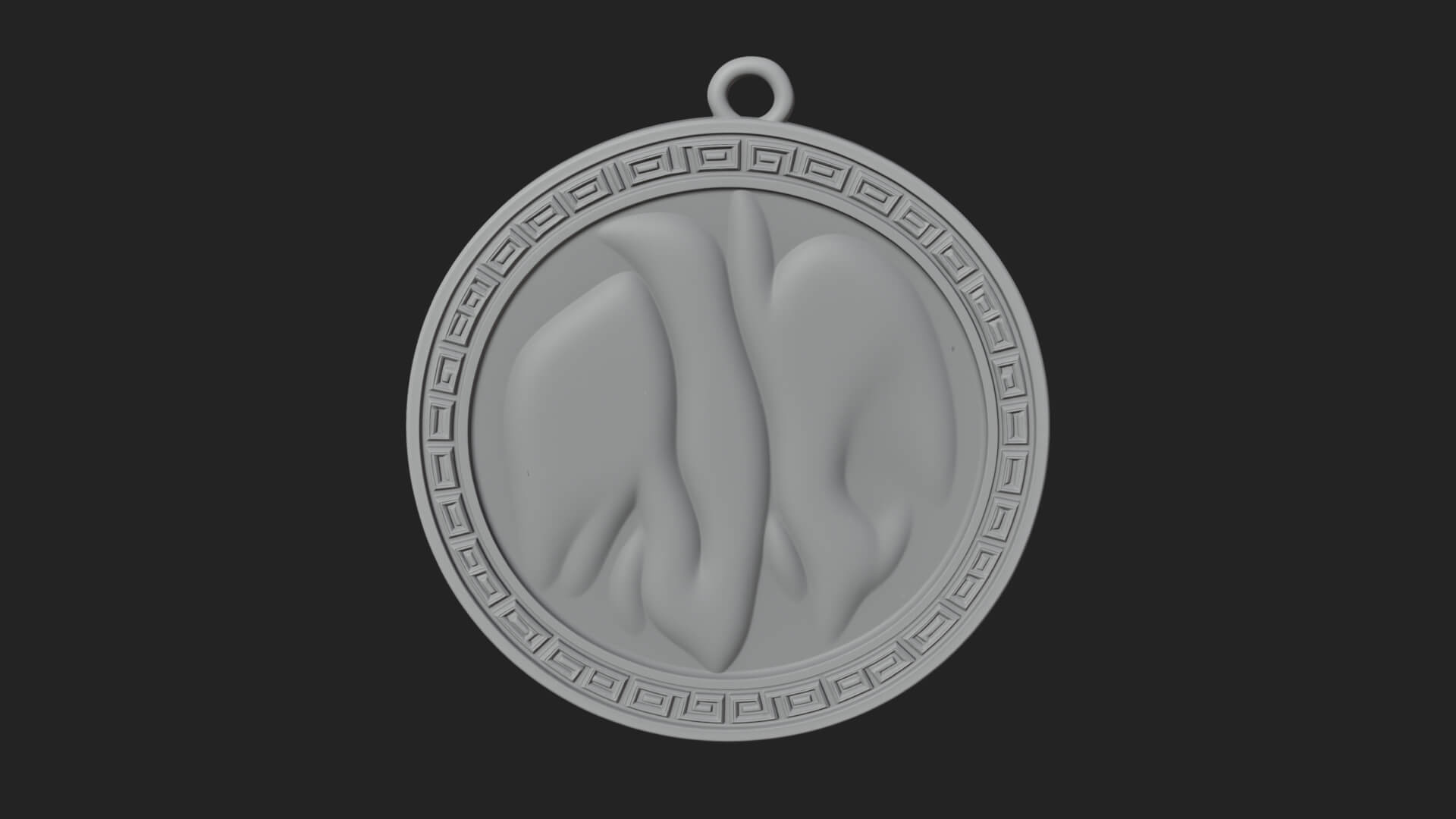 Lion Head Oval Relief Plaque Design 4 3D Print Model 3D Model