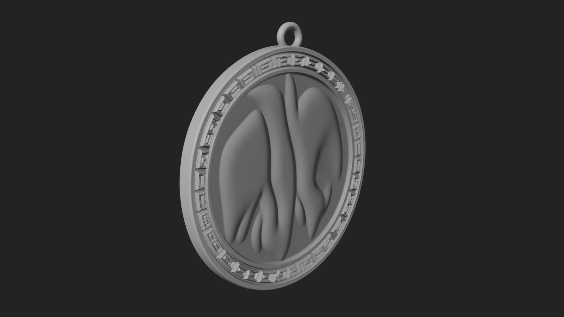 Lion Head Oval Relief Plaque Design 4 3D Print Model 3D Model