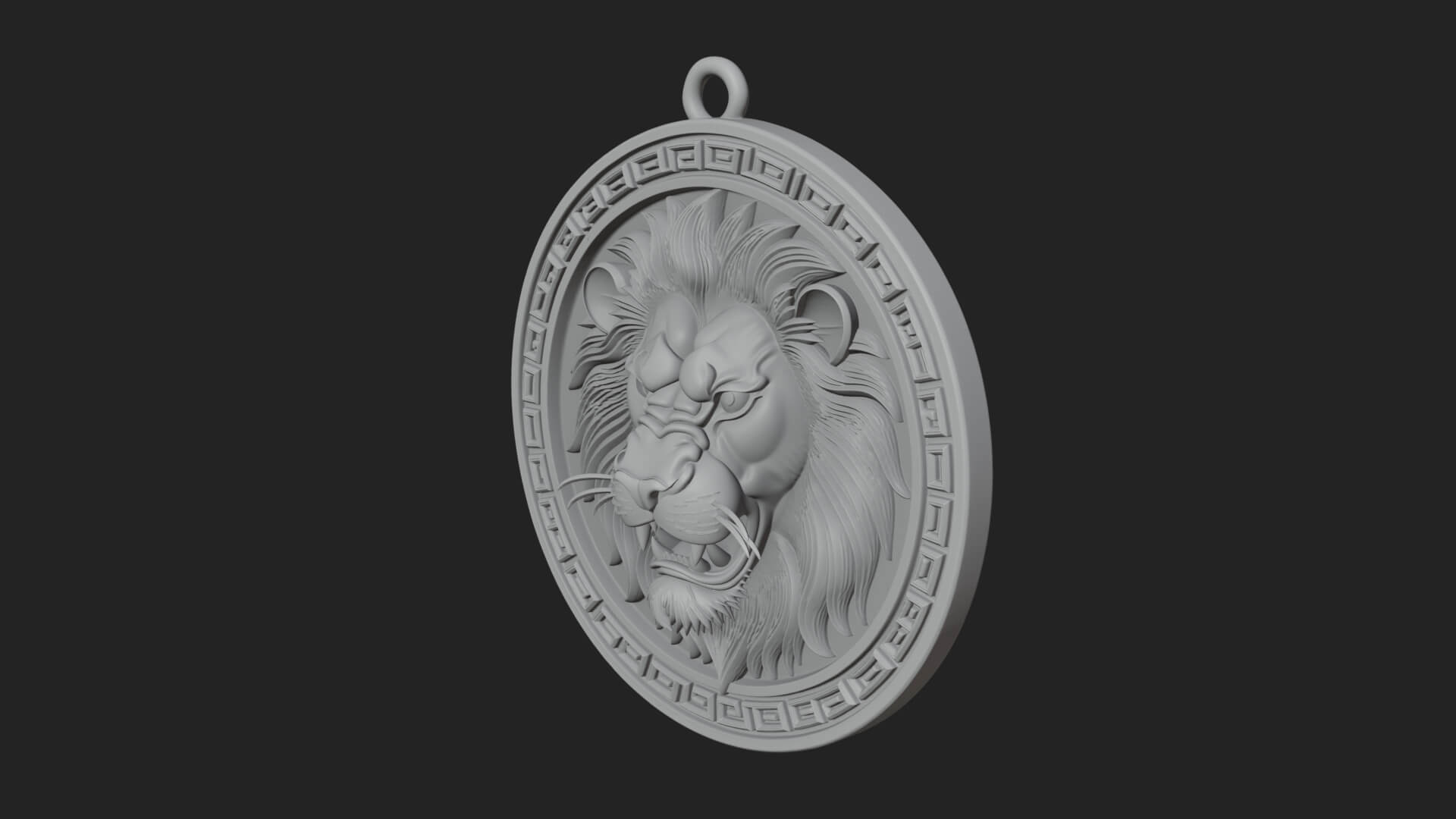 Lion Head Oval Relief Plaque Design 4 3D Print Model 3D Model