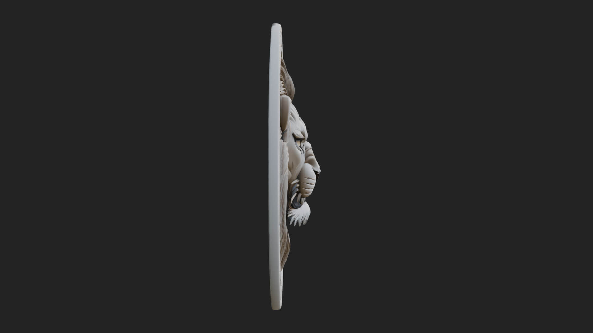 Lion Head Oval Relief Plaque Design 5 3D Print Model 3D Model