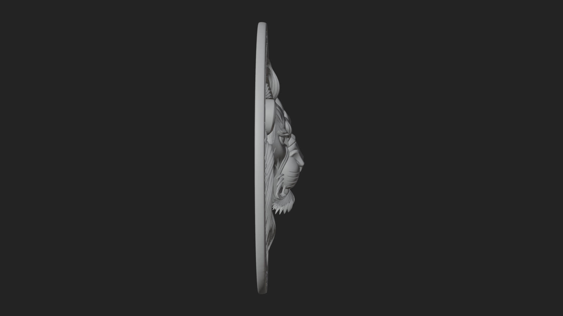 Lion Head Oval Relief Plaque Design 5 3D Print Model 3D Model