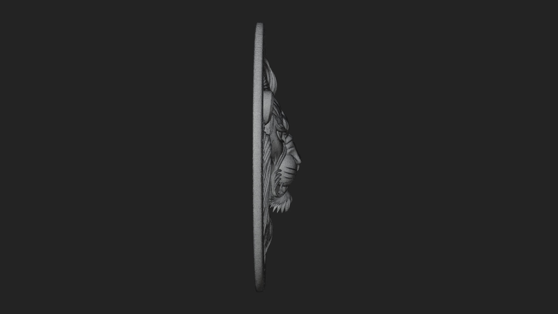 Lion Head Oval Relief Plaque Design 5 3D Print Model 3D Model