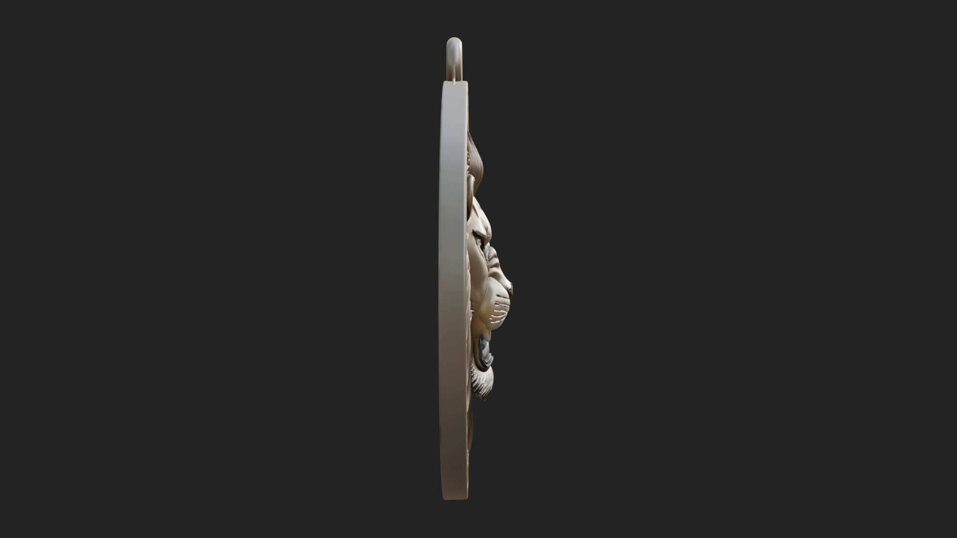 Lion Head Oval Relief Plaque Design 7 3D Print Model 3D Model