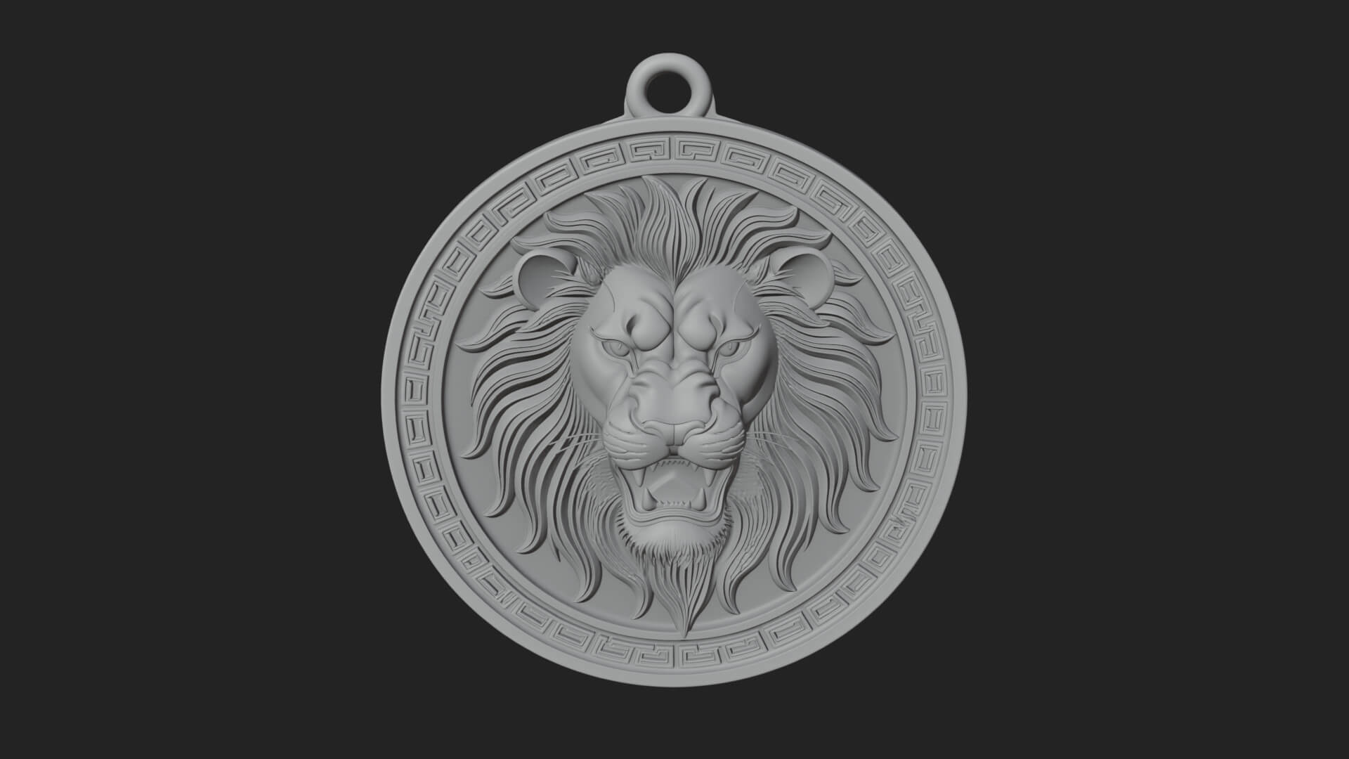 Lion Head Oval Relief Plaque Design 7 3D Print Model 3D Model