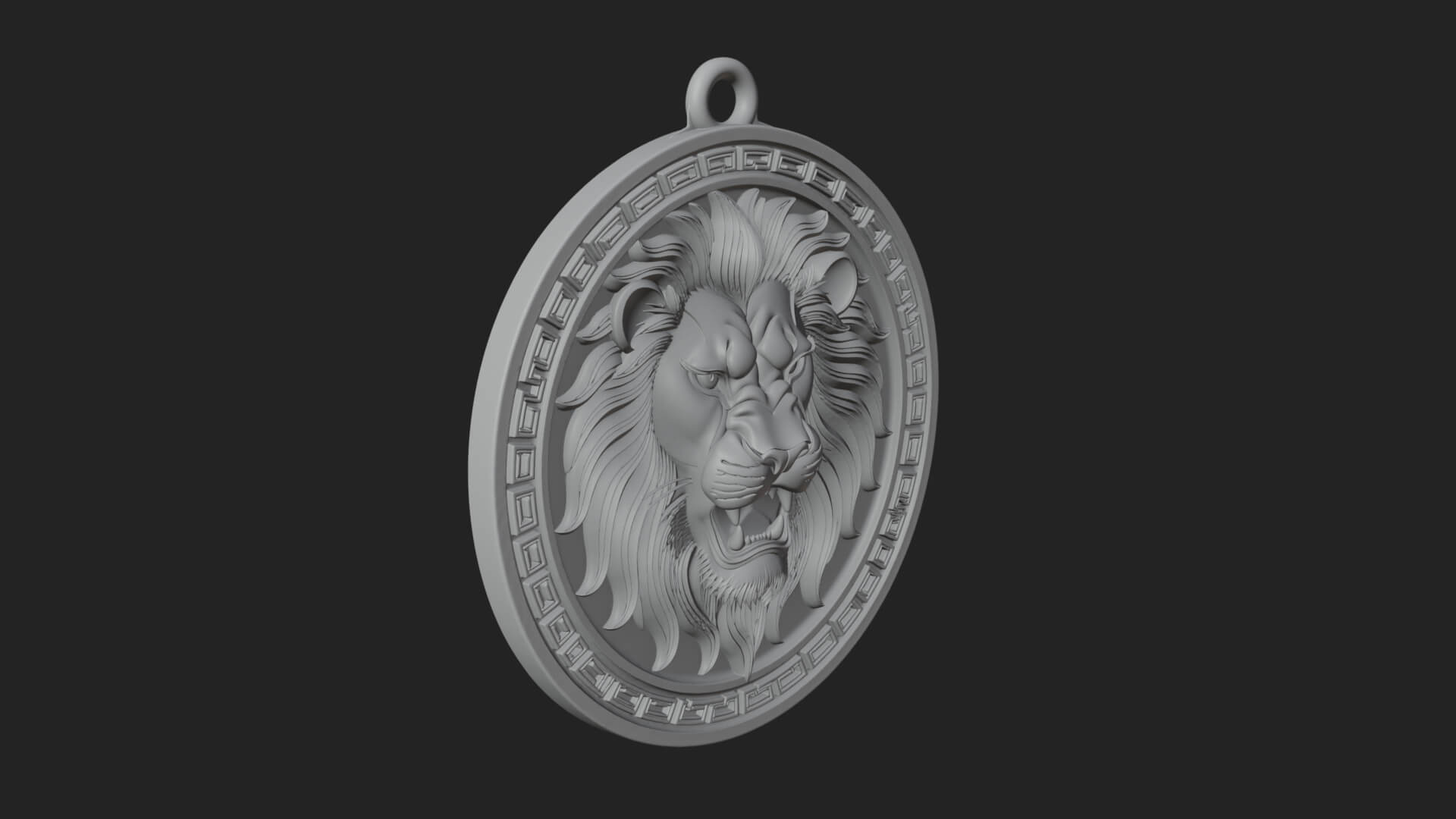 Lion Head Oval Relief Plaque Design 7 3D Print Model 3D Model