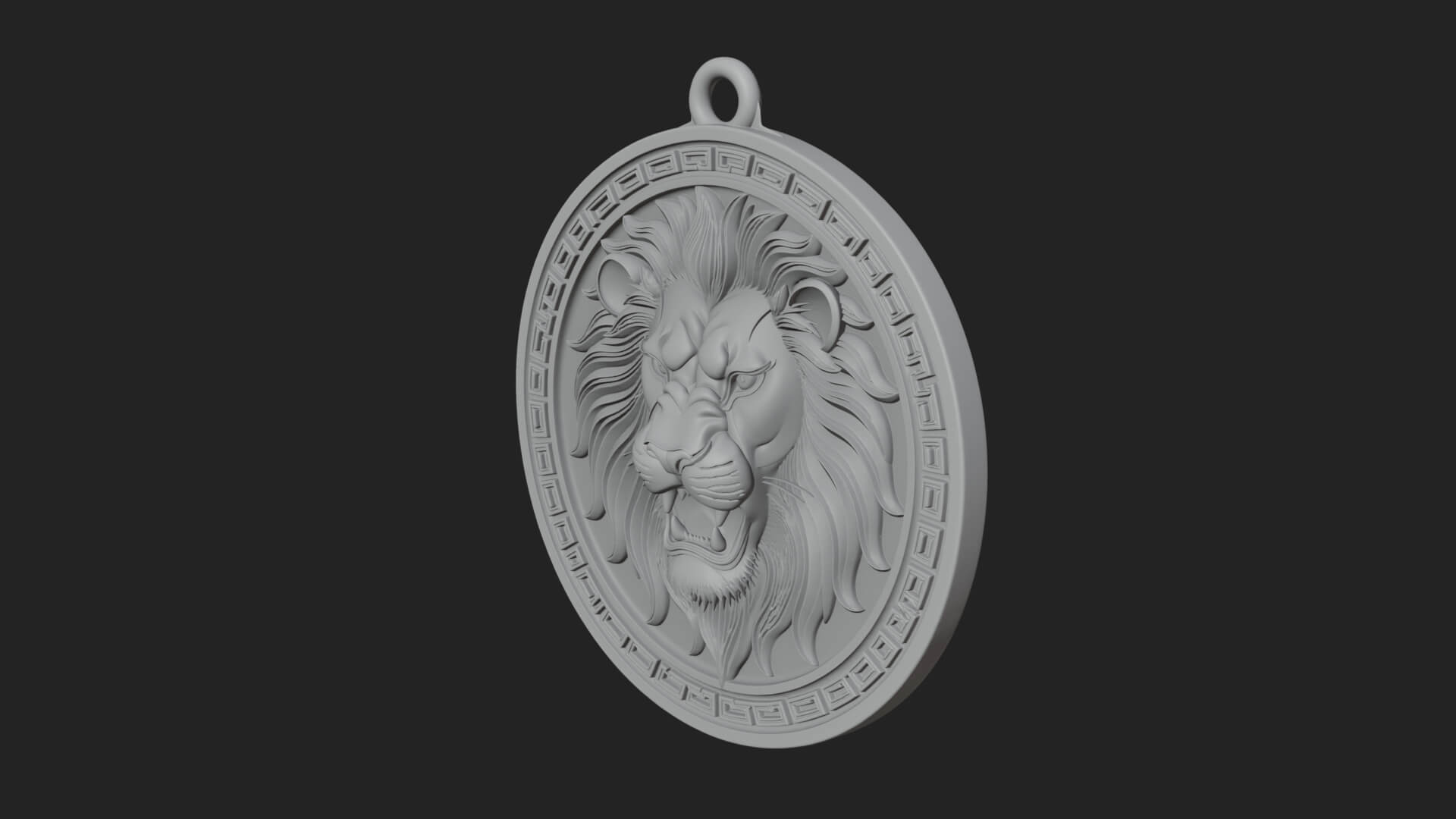 Lion Head Oval Relief Plaque Design 7 3D Print Model 3D Model