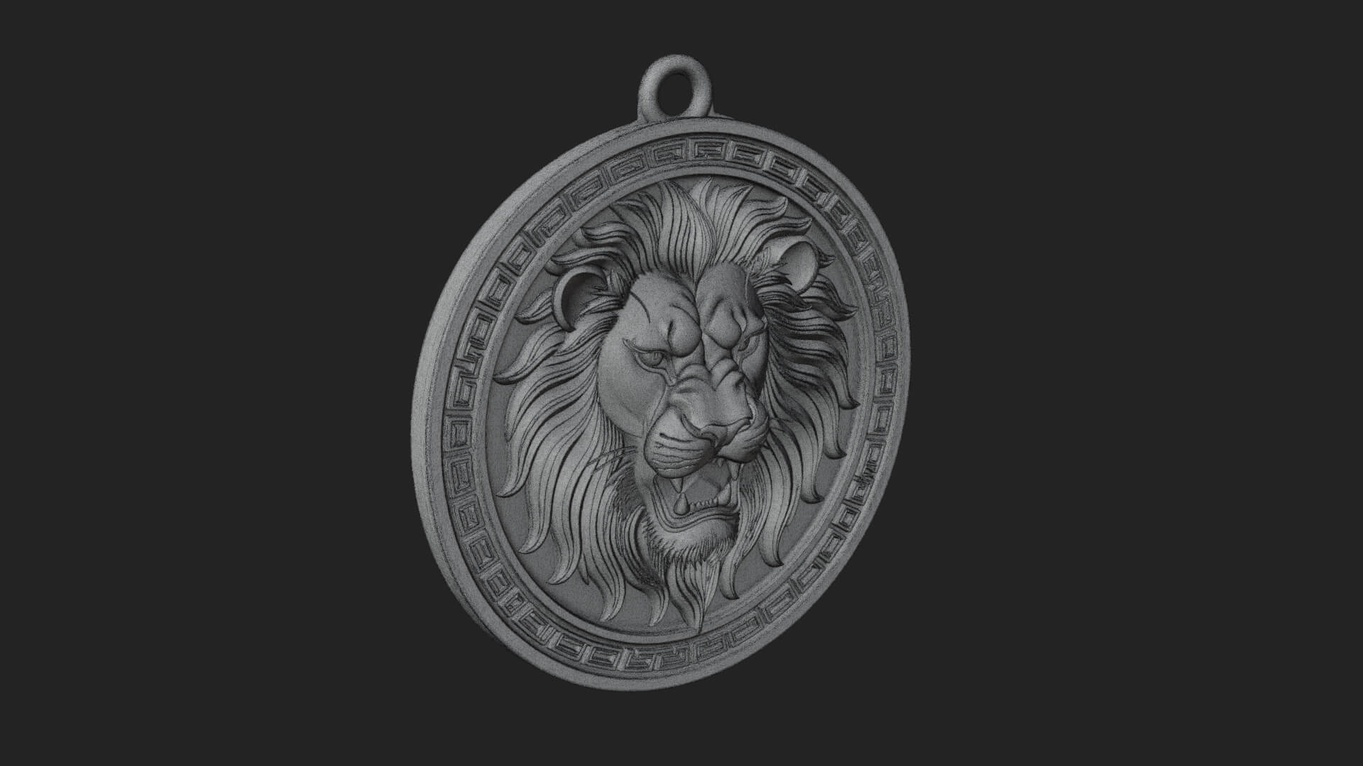 Lion Head Oval Relief Plaque Design 7 3D Print Model 3D Model