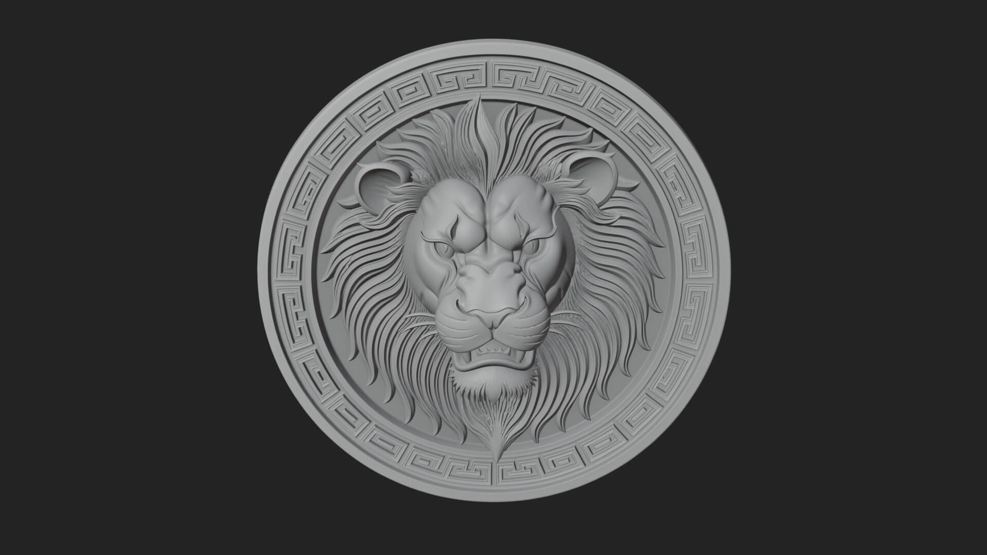 Lion Head Oval Relief Plaque Design 8 3D Print Model 3D Model
