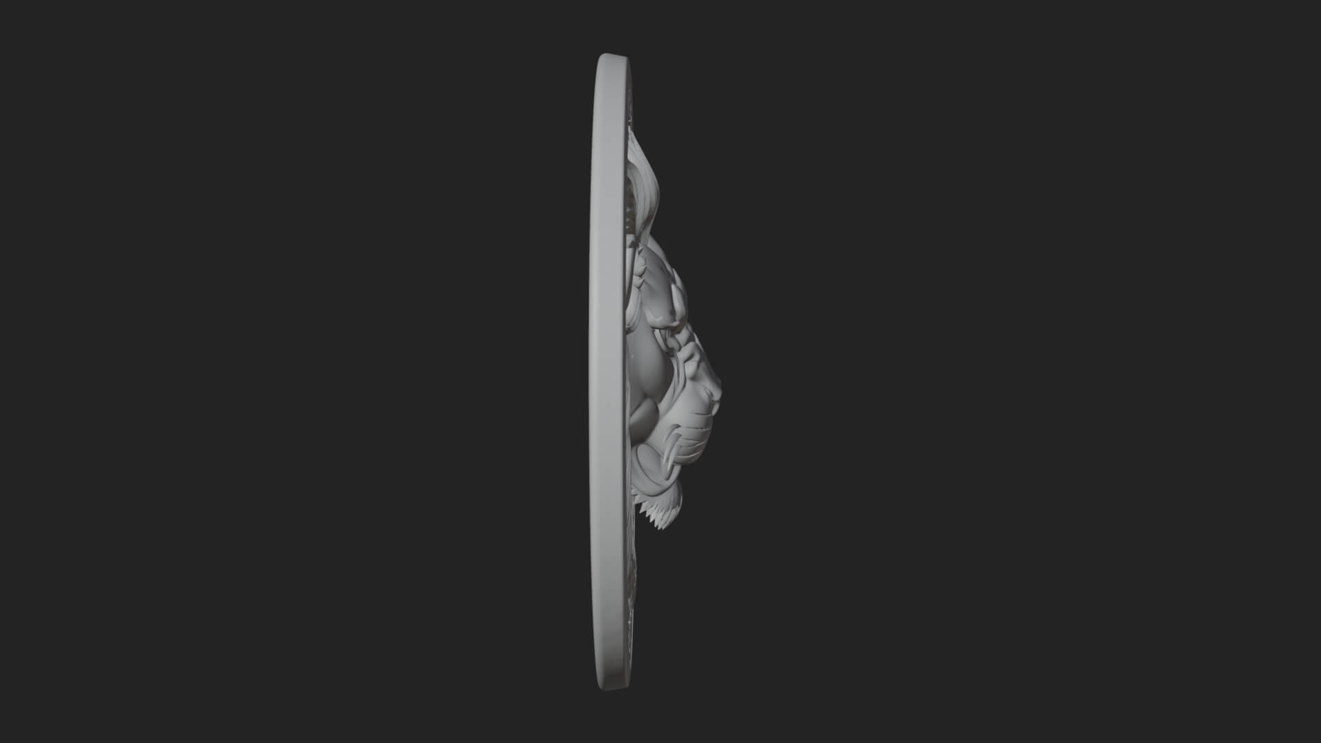Lion Head Oval Relief Plaque Design 8 3D Print Model 3D Model