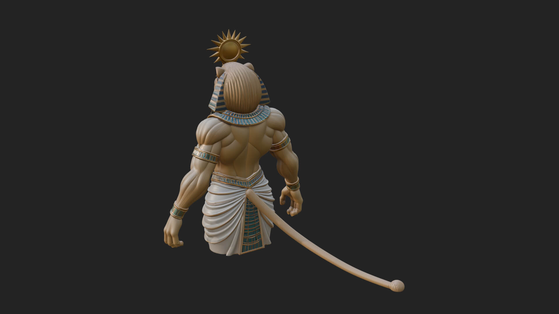Lion-Headed Egyptian God Statue Design 1 3D Print Model 3D Model