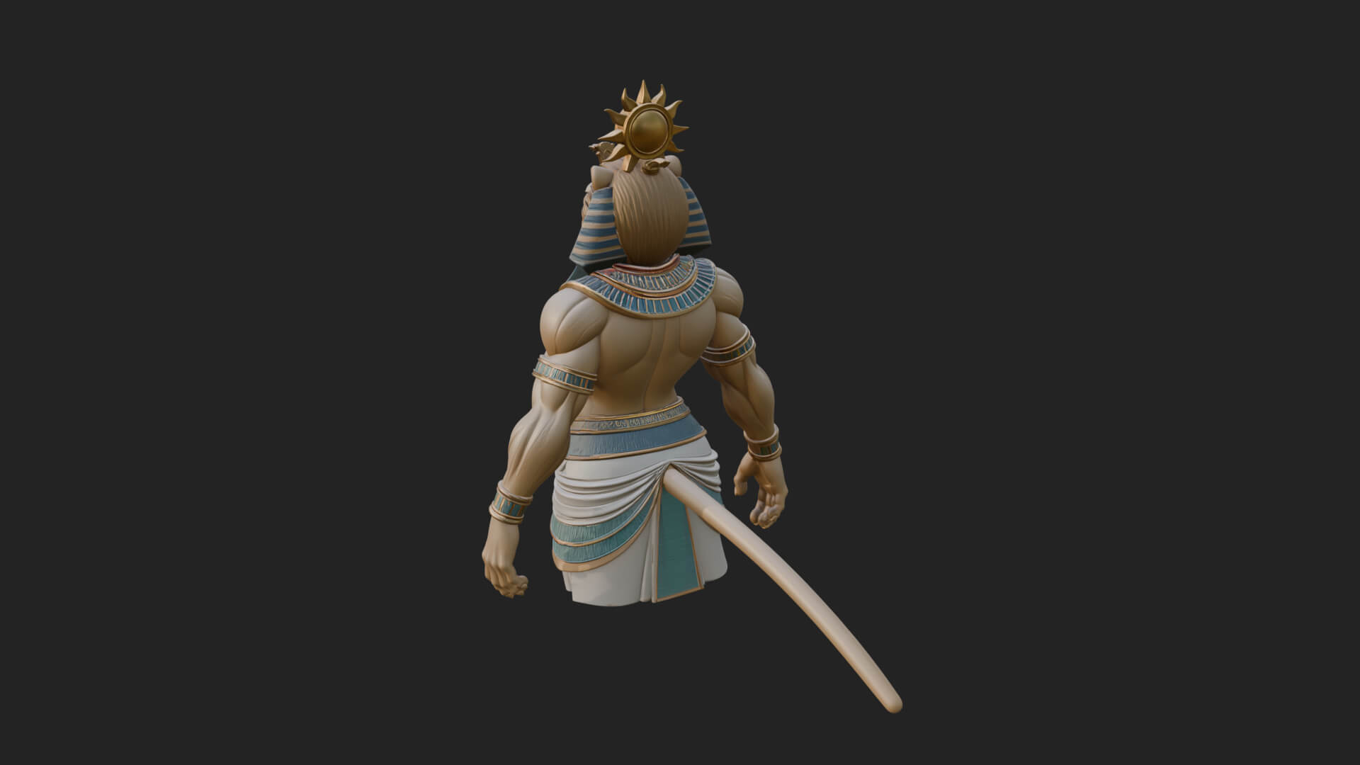 Lion Headed Egyptian God Statue Design 2 3D Print Model 3D Model