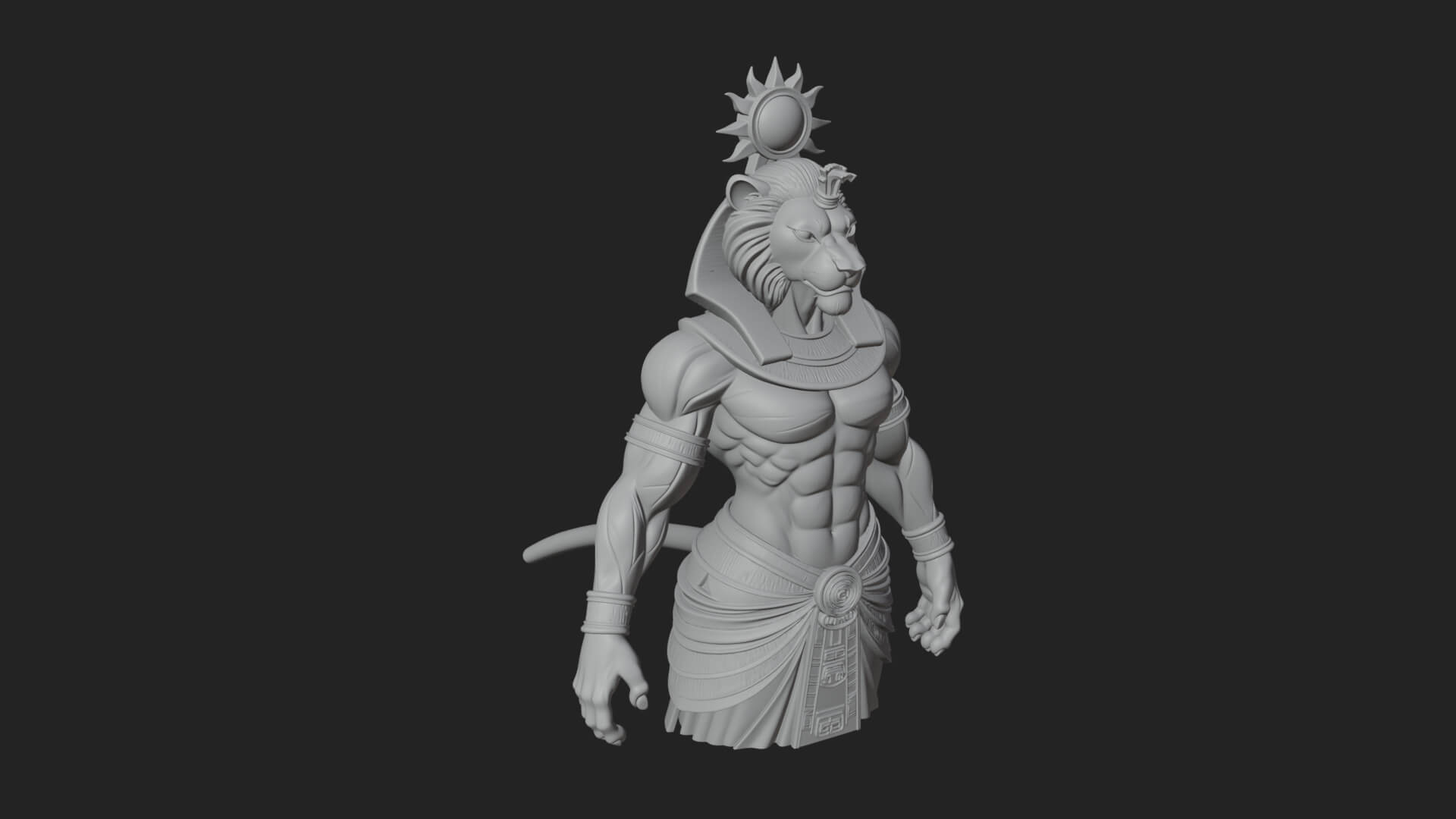 Lion Headed Egyptian God Statue Design 2 3D Print Model 3D Model