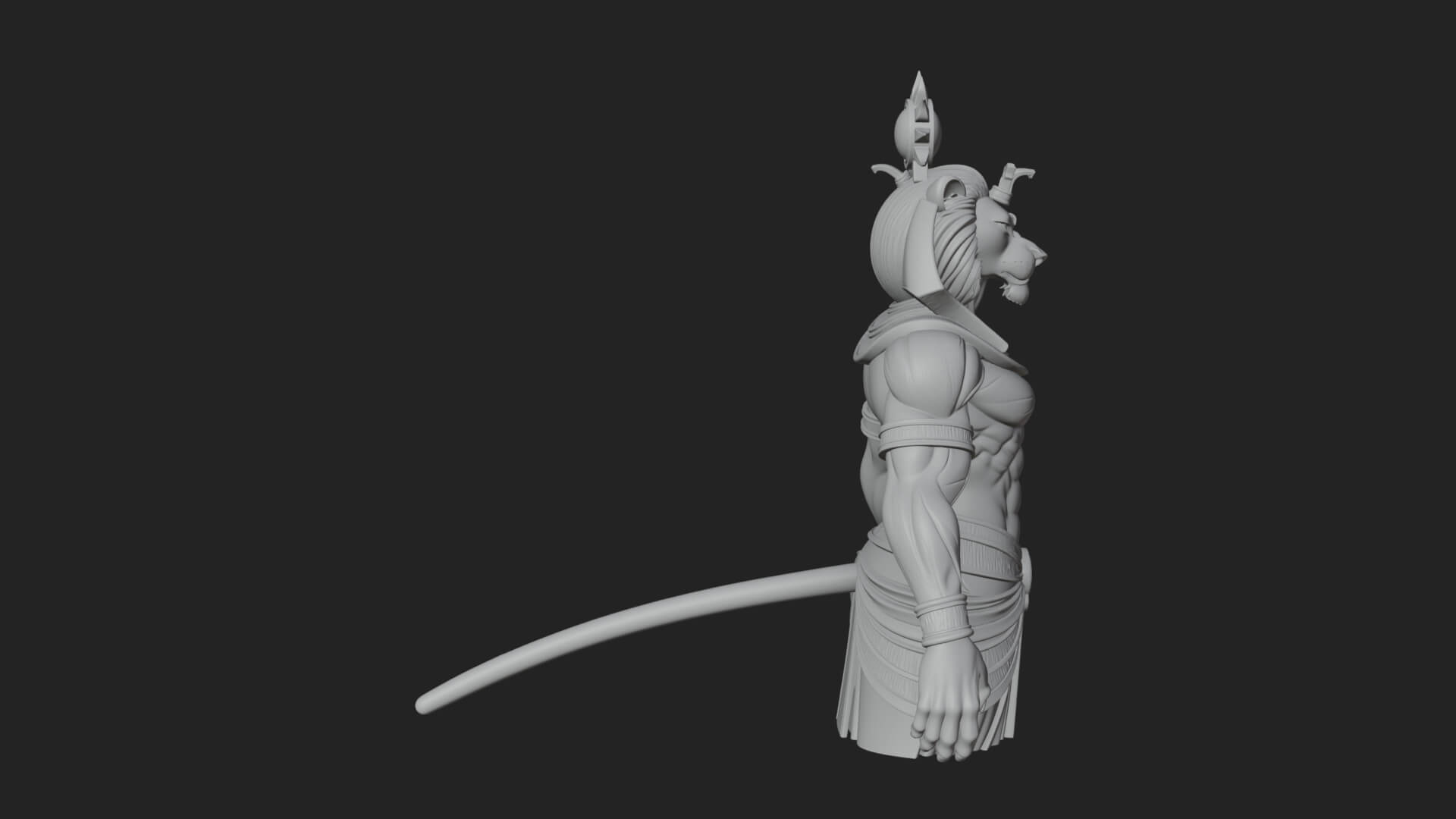 Lion Headed Egyptian God Statue Design 2 3D Print Model 3D Model