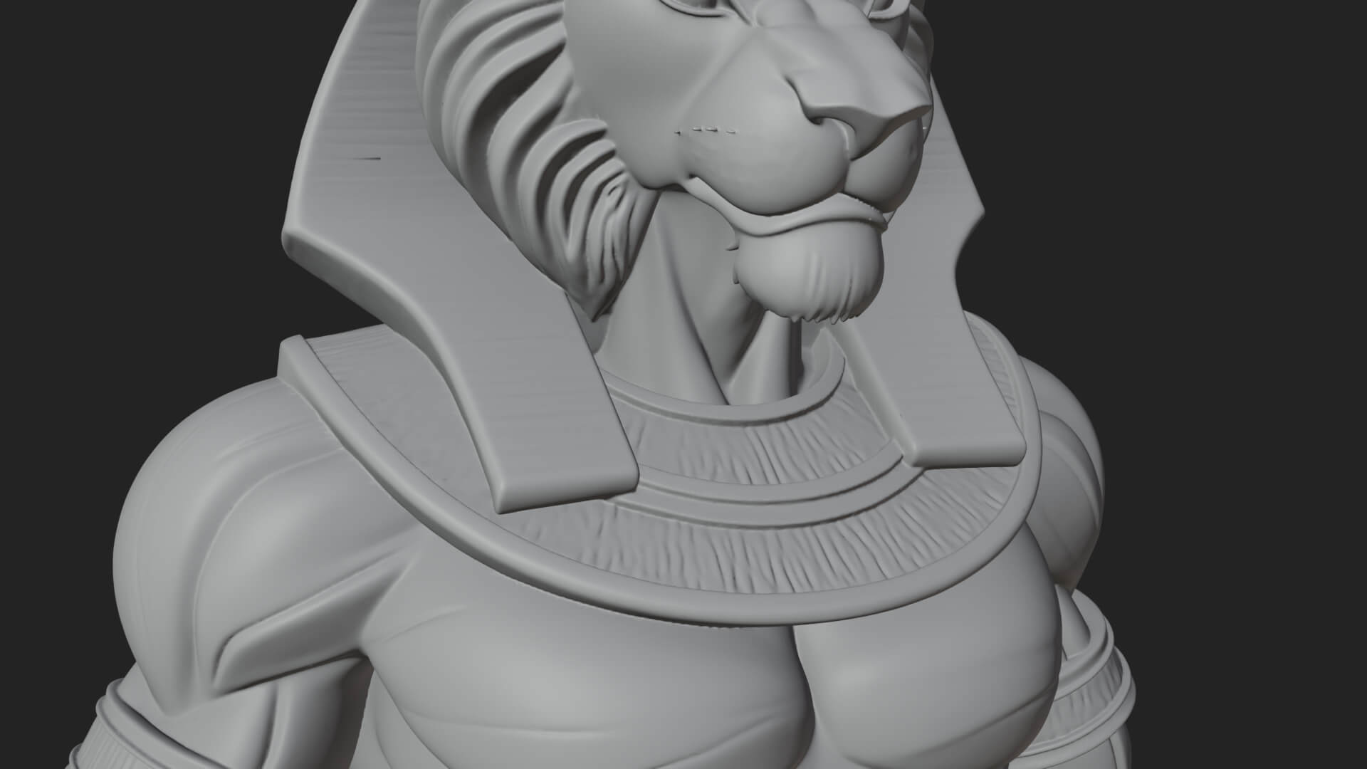 Lion Headed Egyptian God Statue Design 2 3D Print Model 3D Model