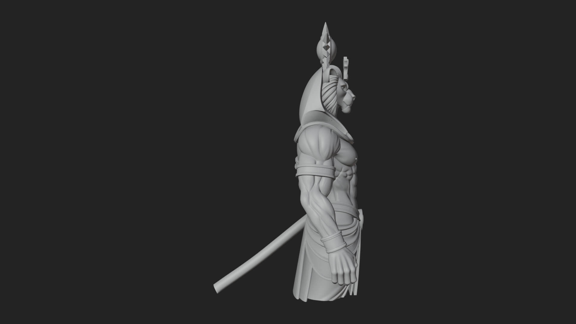 Lion Headed Egyptian God Statue Design 3 3D Print Model 3D Model