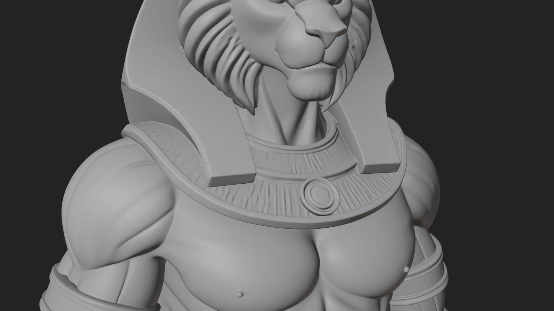 Lion Headed Egyptian God Statue Design 3 3D Print Model 3D Model