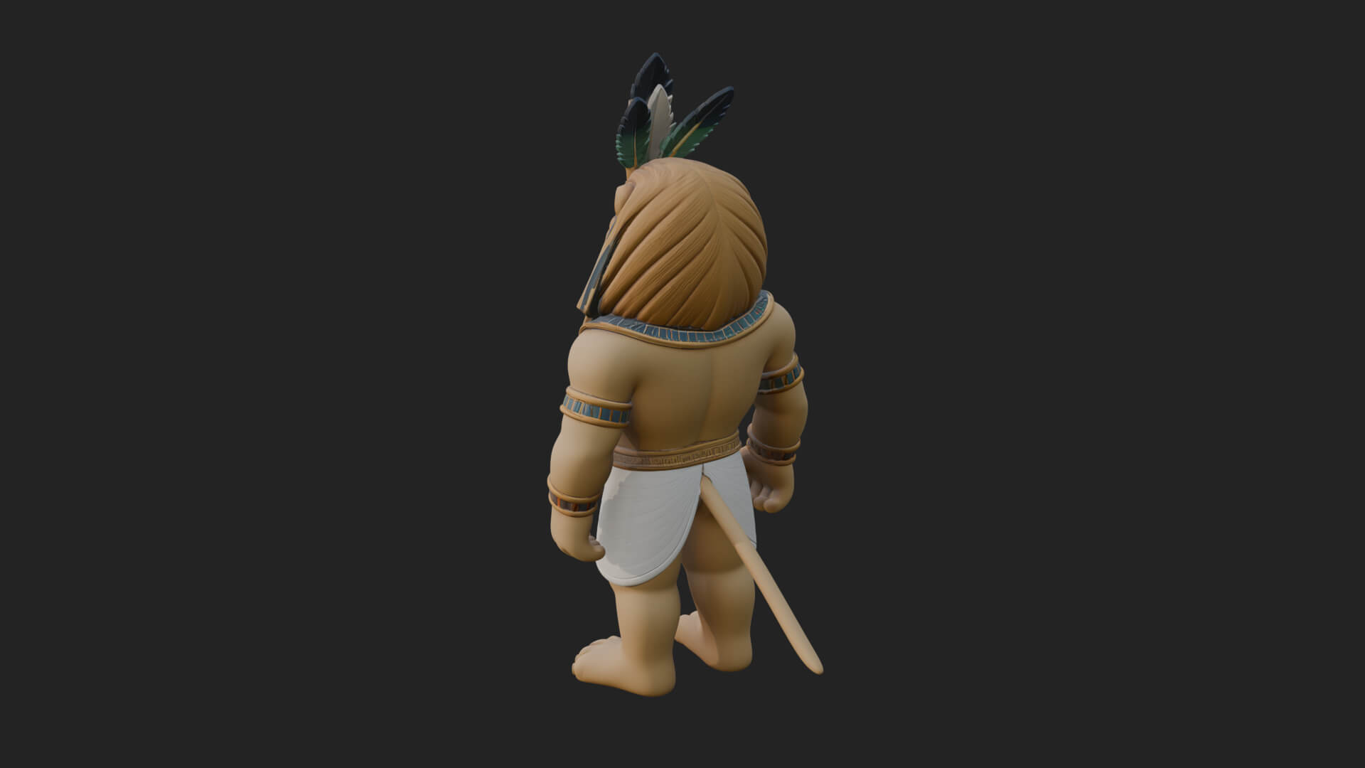 Lion-Headed Egyptian God Statue Design 5 3D Print Model 3D Model