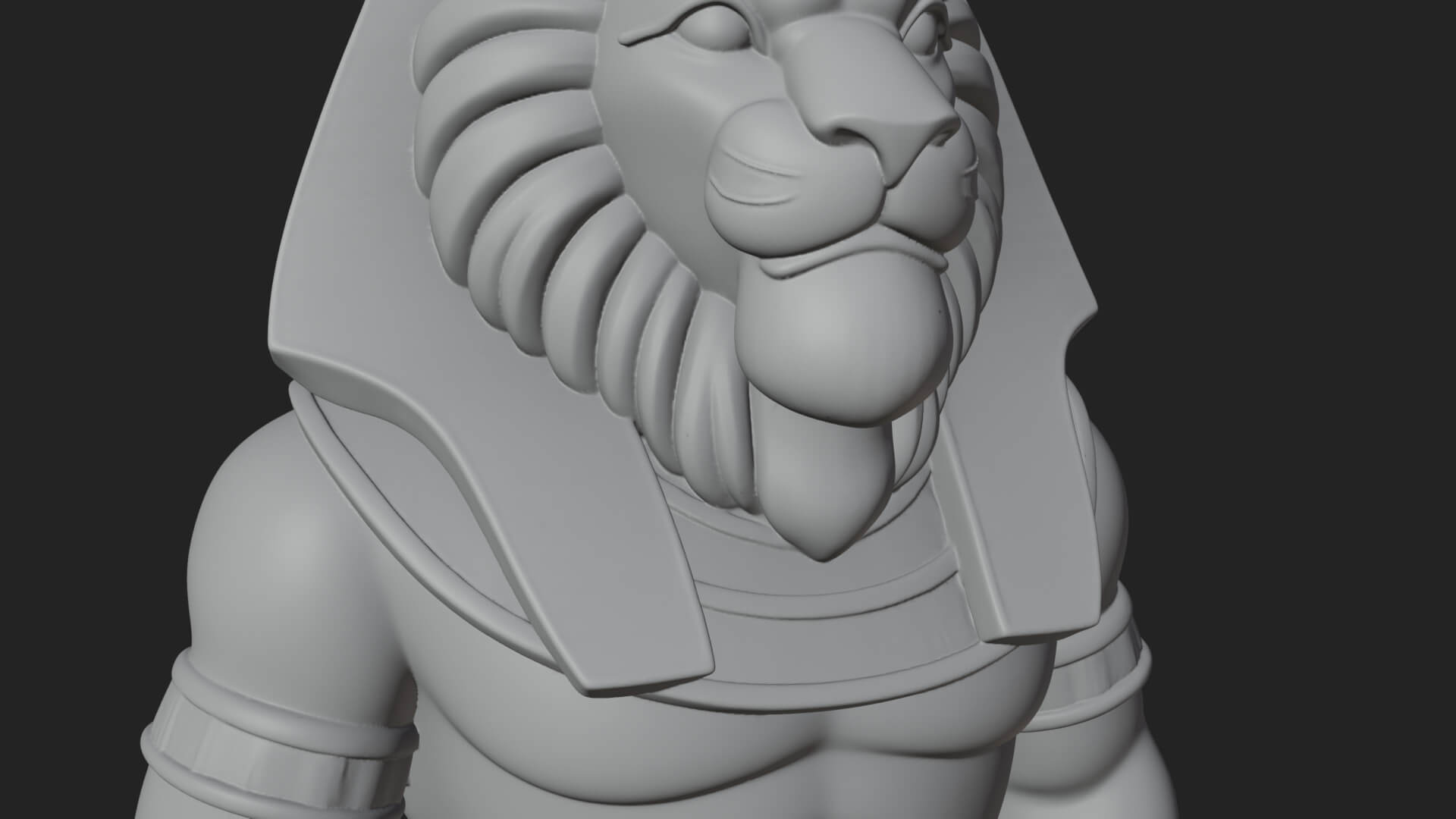 Lion-Headed Egyptian God Statue Design 5 3D Print Model 3D Model