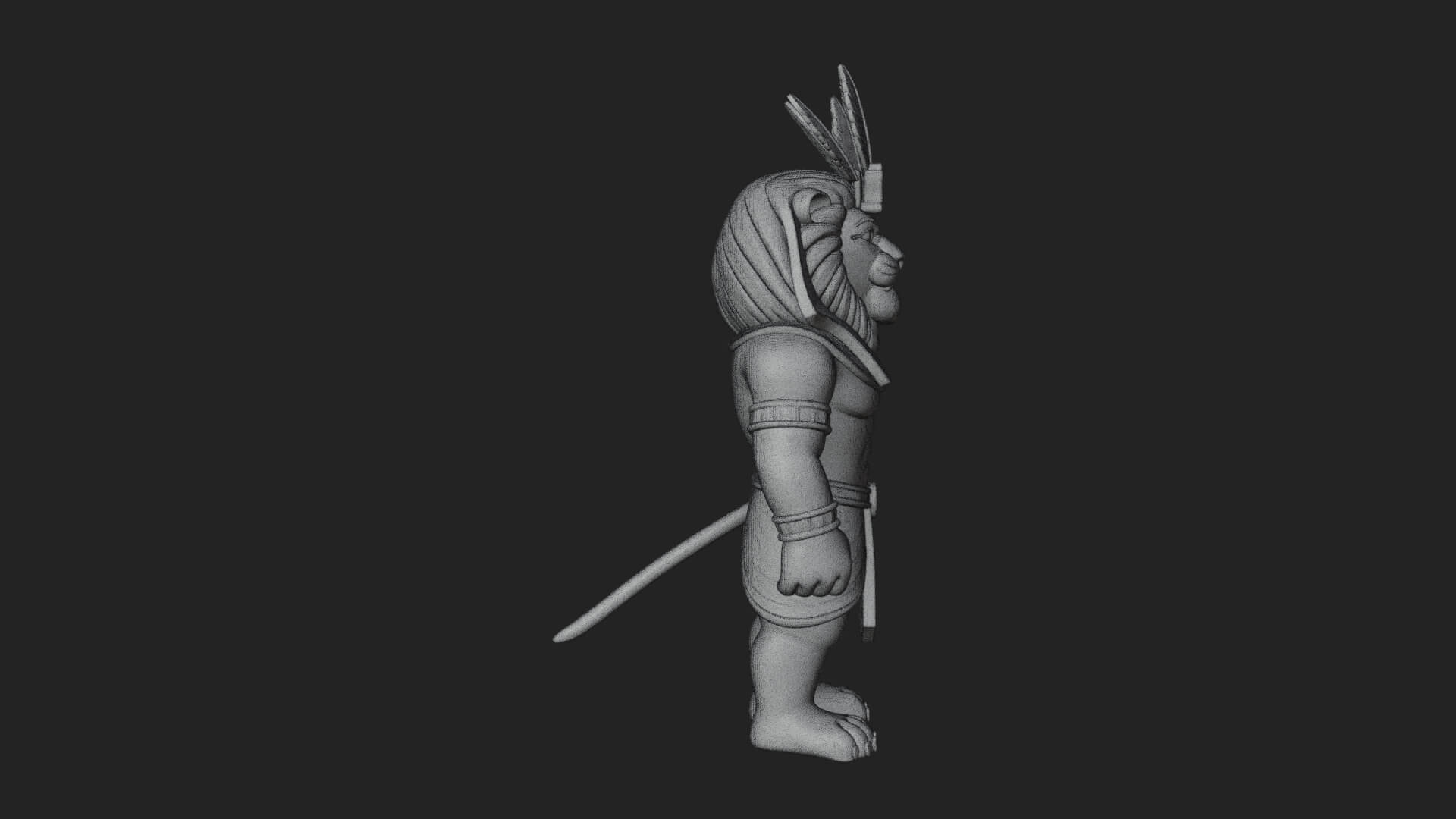 Lion-Headed Egyptian God Statue Design 5 3D Print Model 3D Model