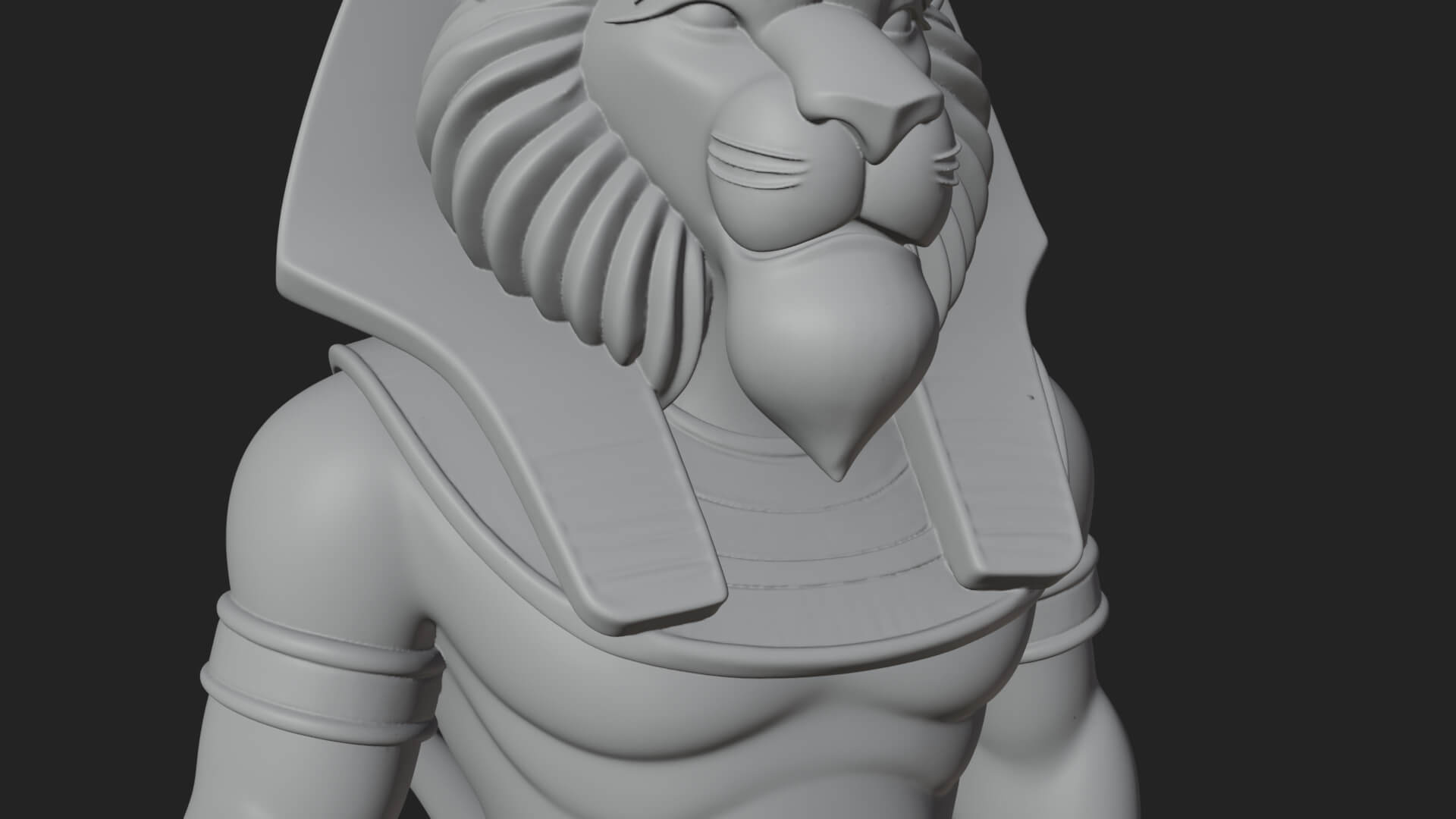 Lion-Headed Egyptian God Statue Design 6 3D Print Model 3D Model