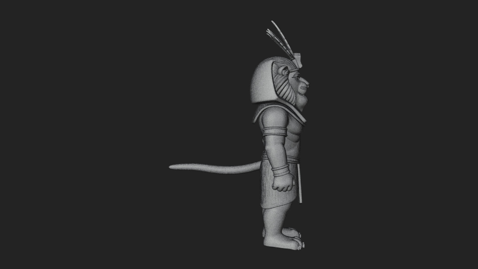 Lion-Headed Egyptian God Statue Design 6 3D Print Model 3D Model
