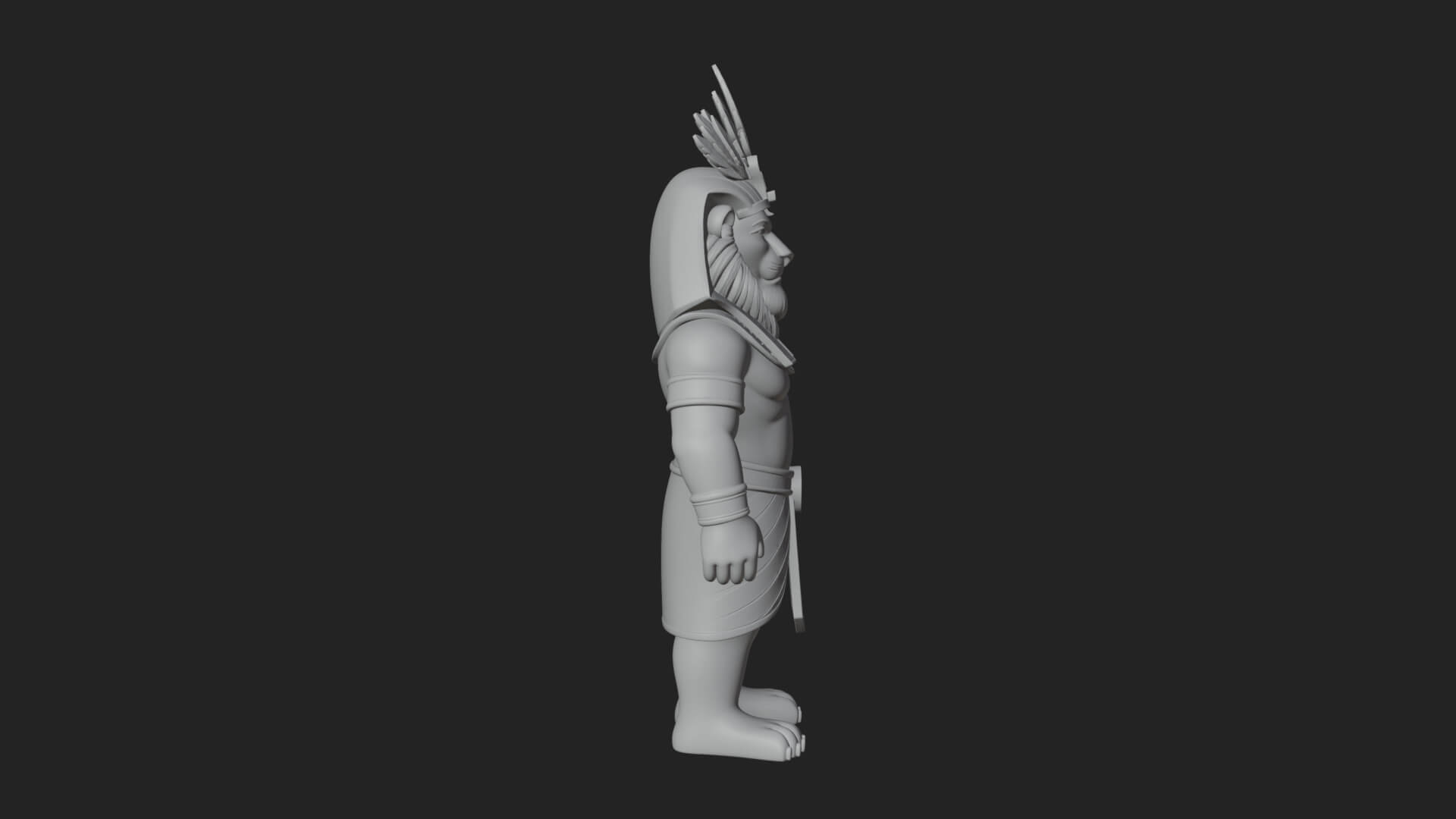 Lion-Headed Egyptian God Statue Design 7 3D Print Model 3D Model
